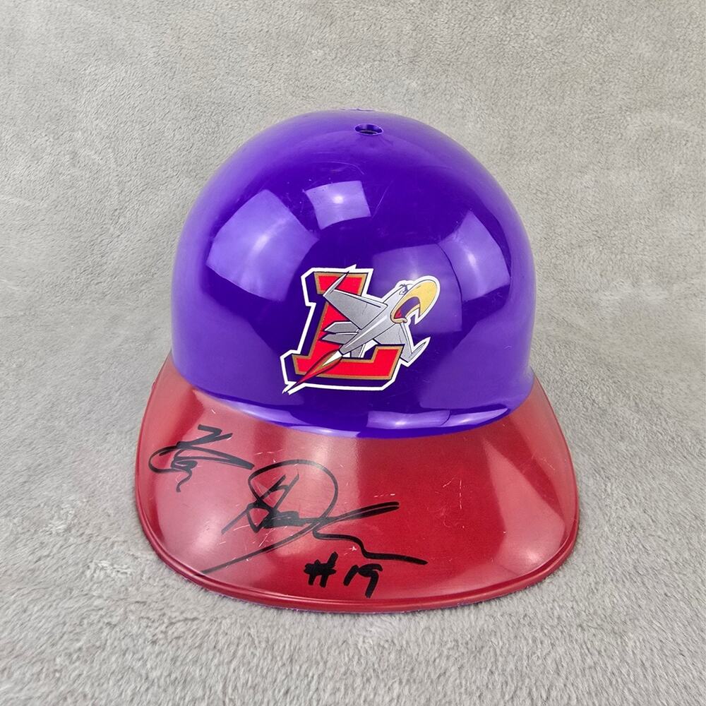 Vintage Lancaster Jethawks MiLB Adult Plastic Helmet Hat Signed Autograph